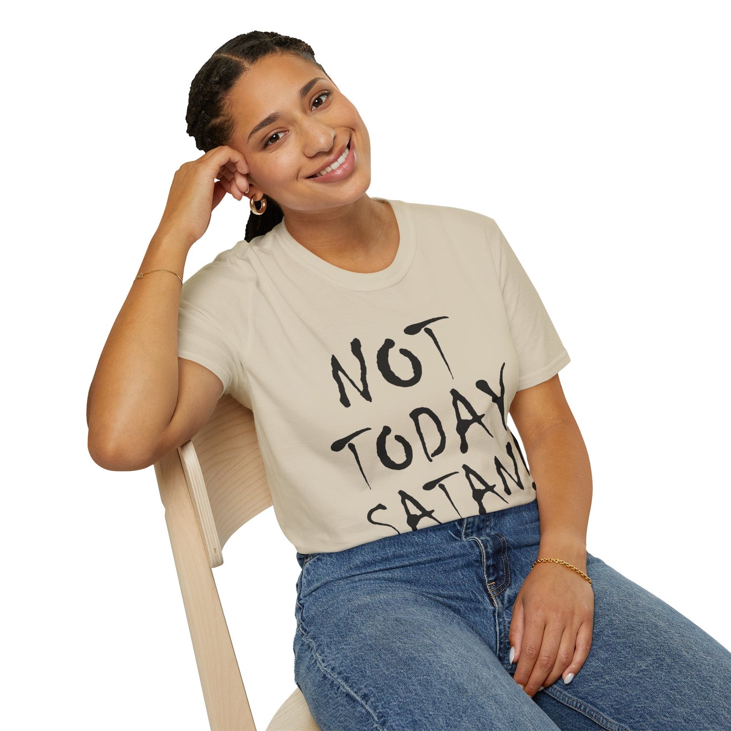 Not Today Satan Christian Tee - Unisex Softstyle T-Shirt