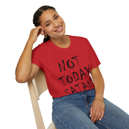 Not Today Satan Christian Tee - Unisex Softstyle T-Shirt