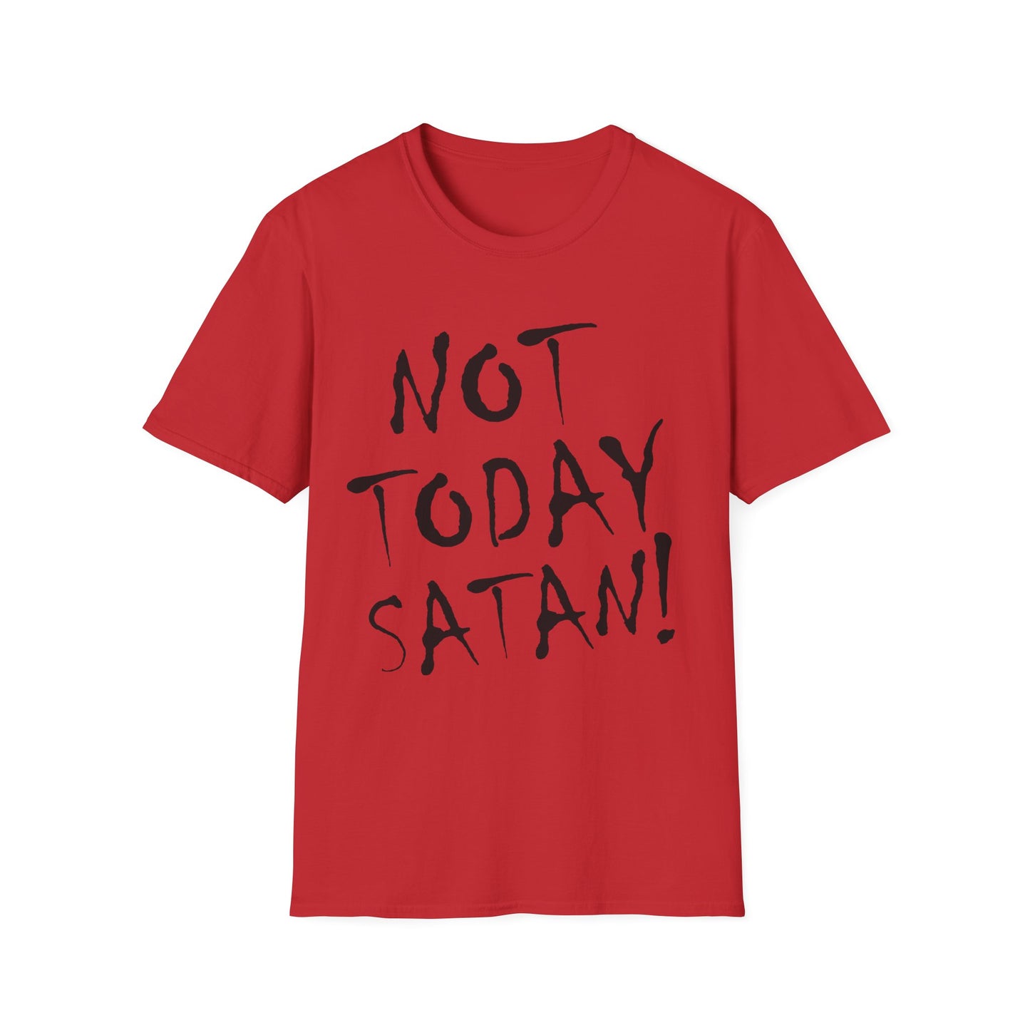 Not Today Satan Christian Tee - Unisex Softstyle T-Shirt