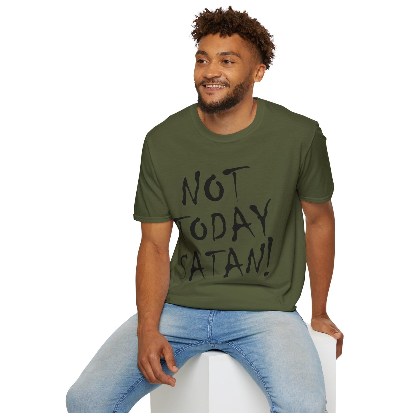 Not Today Satan Christian Tee - Unisex Softstyle T-Shirt