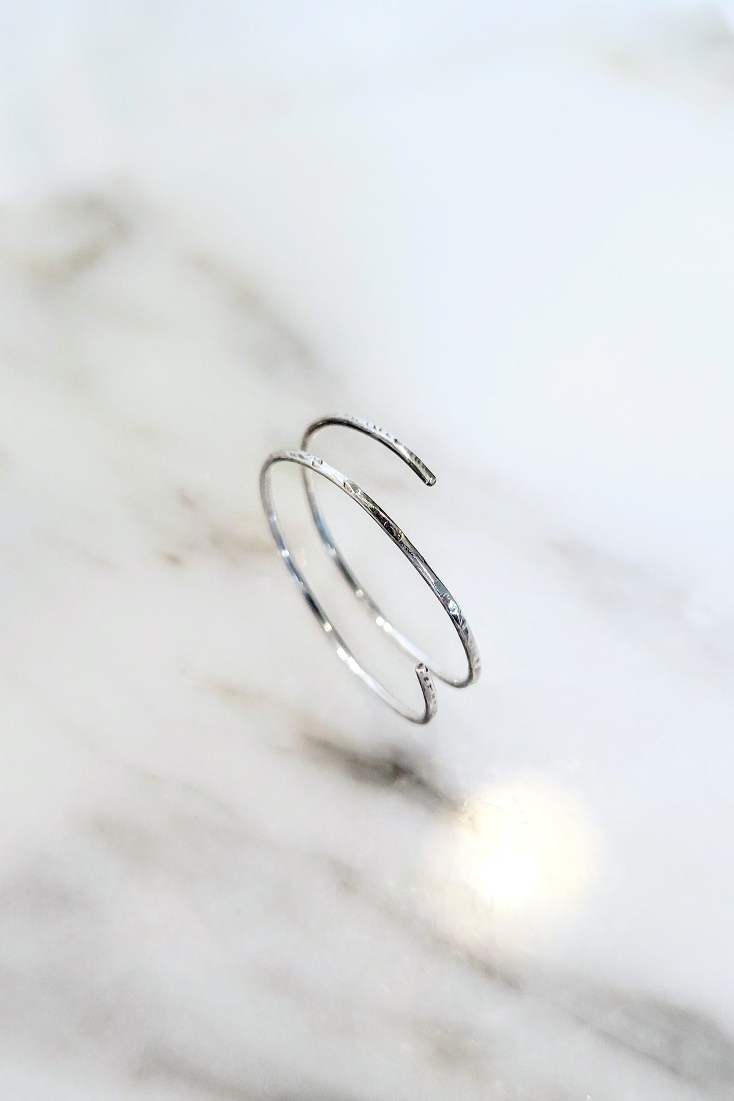 Sterling Silver Hammered Spiral Ring - The Eloise