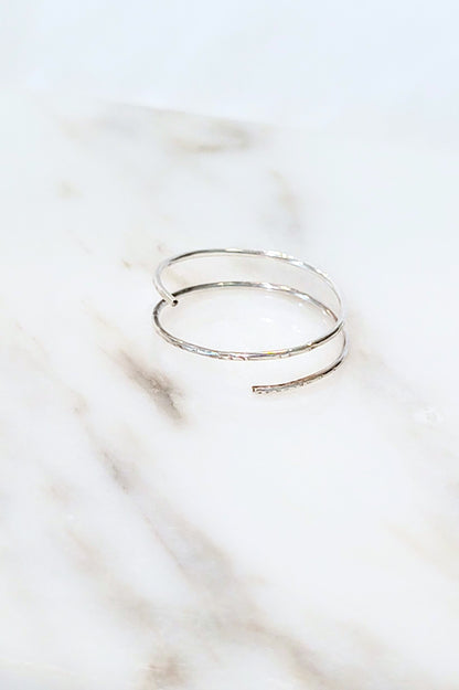 Sterling Silver Hammered Spiral Ring - The Eloise