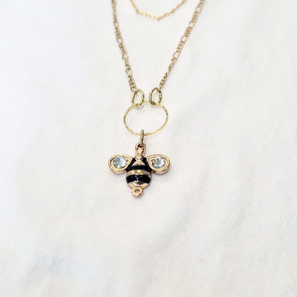 Gold Layered Bee Pendant Necklace