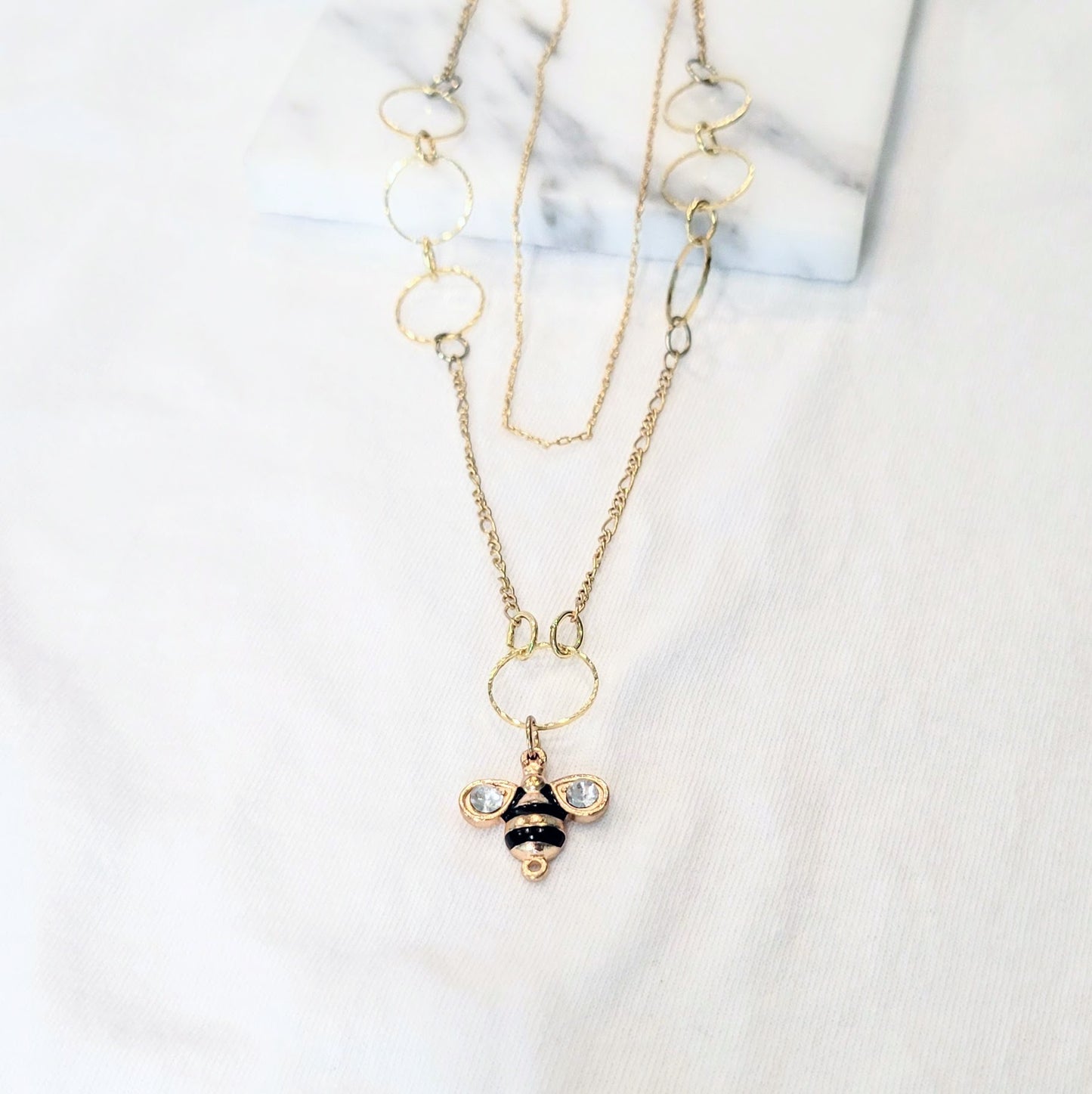 Gold Layered Bee Pendant Necklace