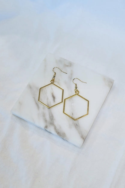 XXL Hexagon Earrings - Gold Hexagon