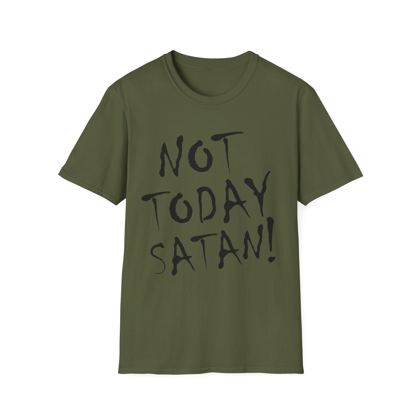 Not Today Satan Christian Tee - Unisex Softstyle T-Shirt