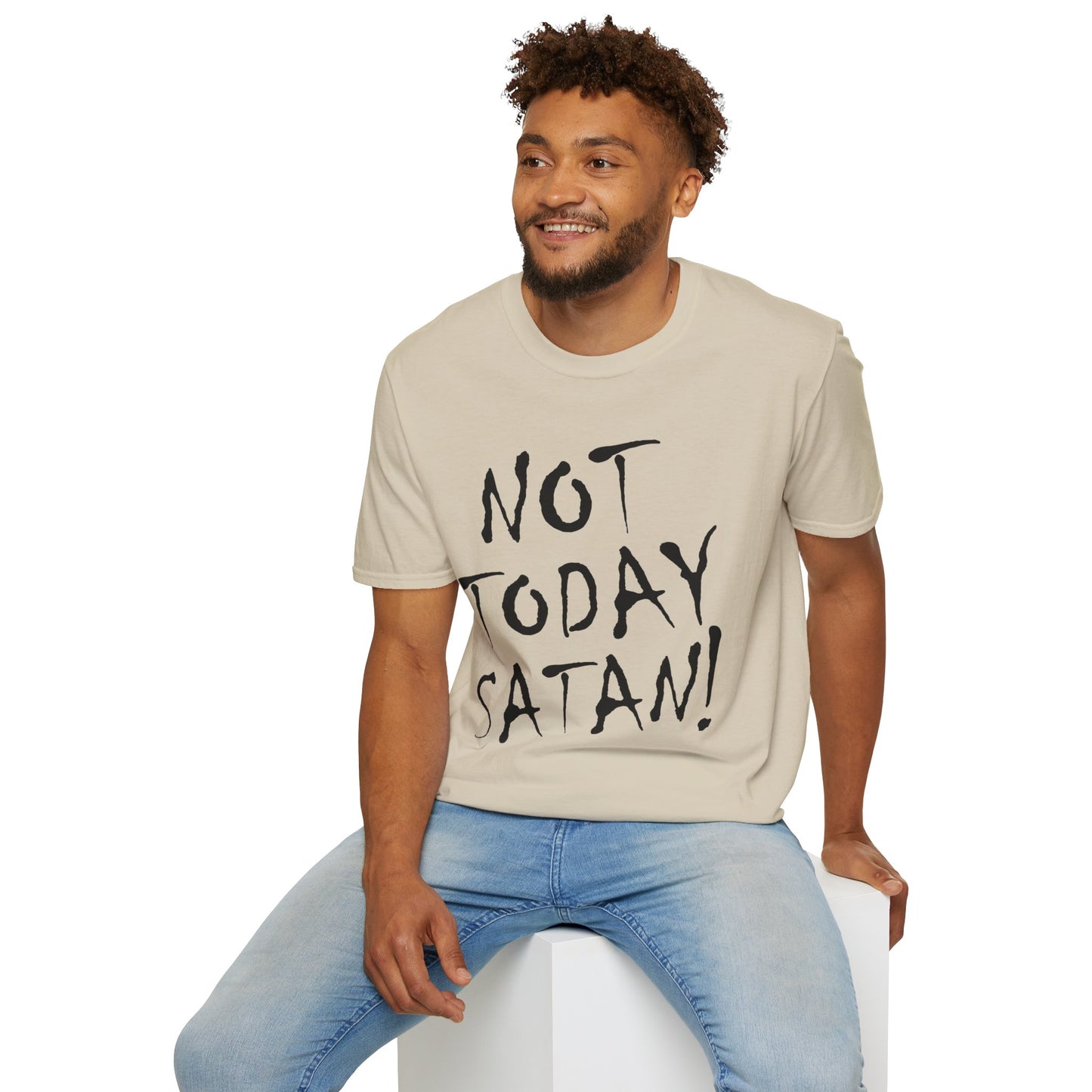 Not Today Satan Christian Tee - Unisex Softstyle T-Shirt