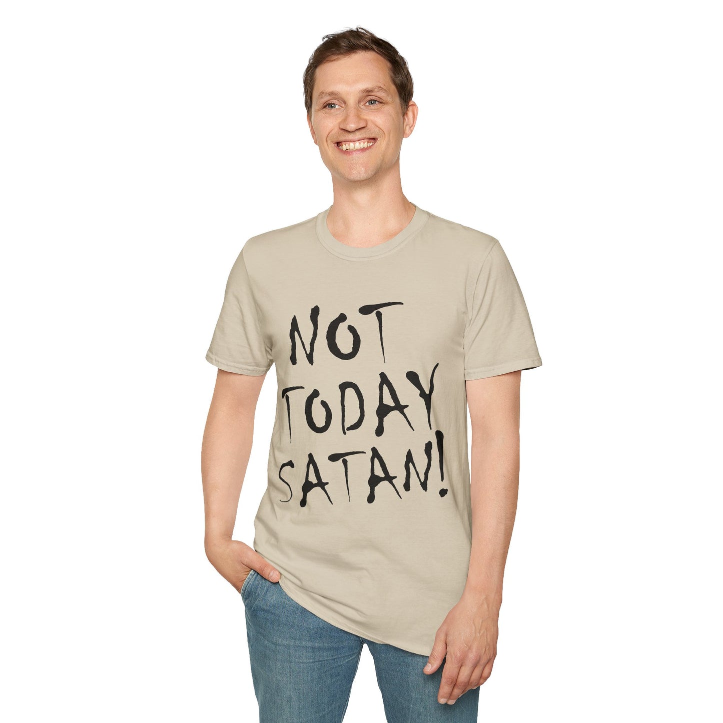 Not Today Satan Christian Tee - Unisex Softstyle T-Shirt