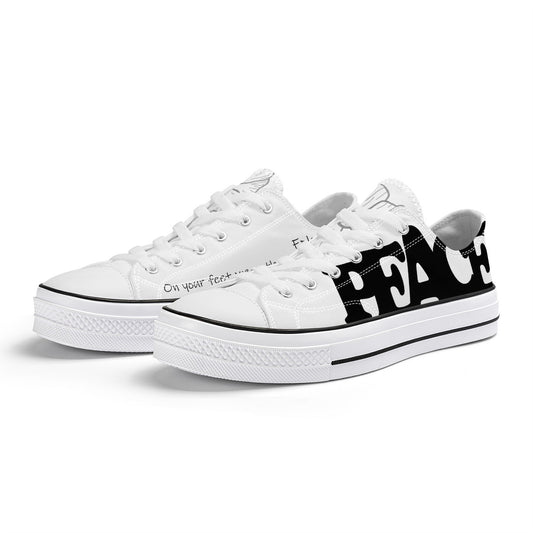 Classic Low Top Canvas Shoes - White - Armor of God - Shoes of Peace