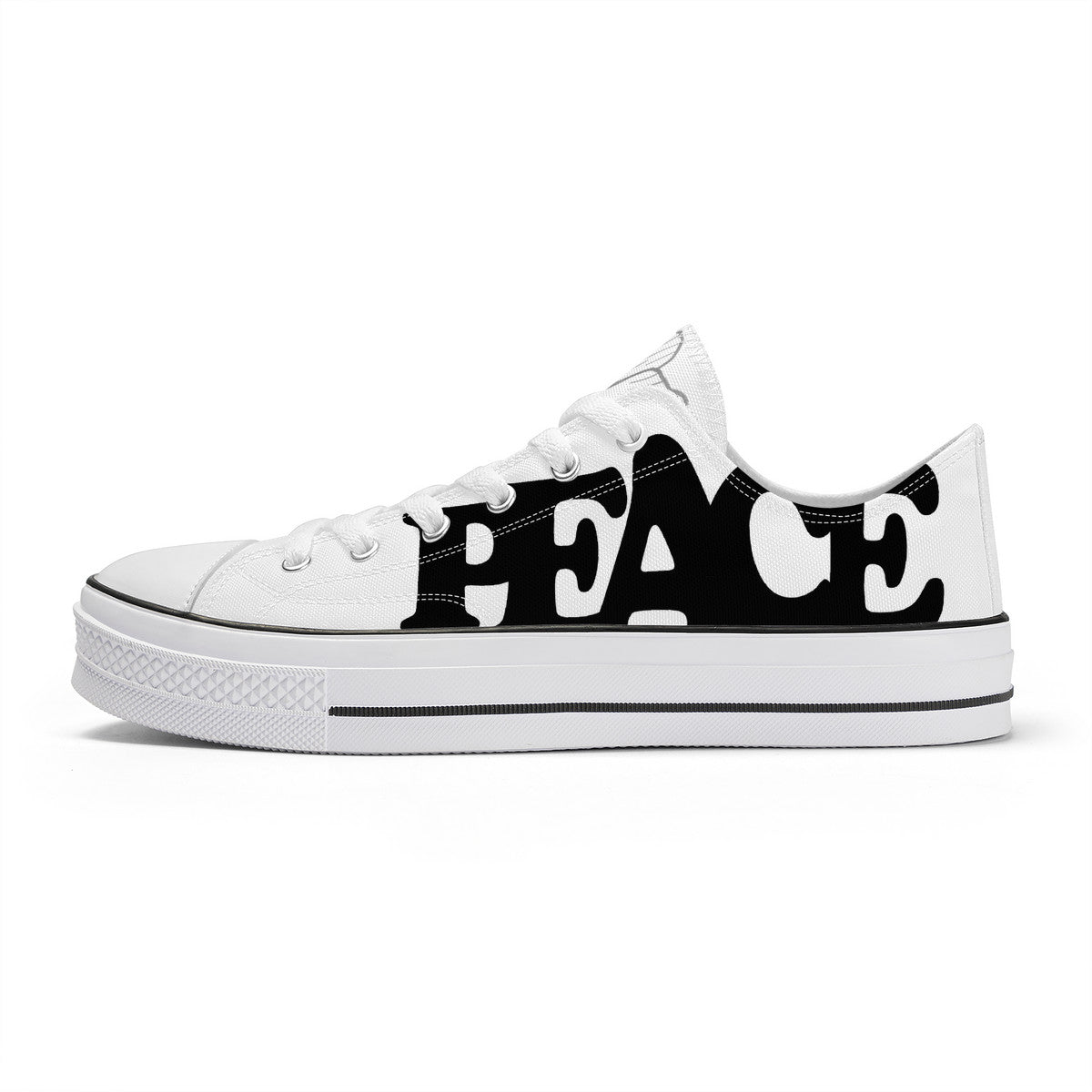 Classic Low Top Canvas Shoes - White - Armor of God - Shoes of Peace