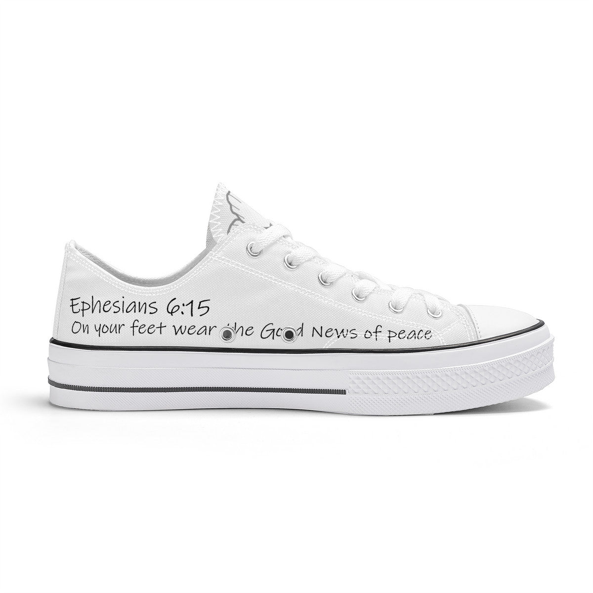 Classic Low Top Canvas Shoes - White - Armor of God - Shoes of Peace